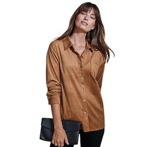 Tan Button Down Shacket